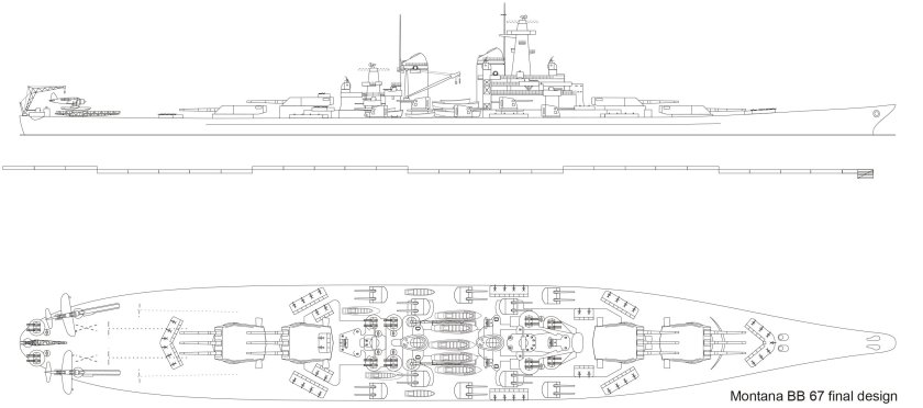 Линкор Монтана чертежи