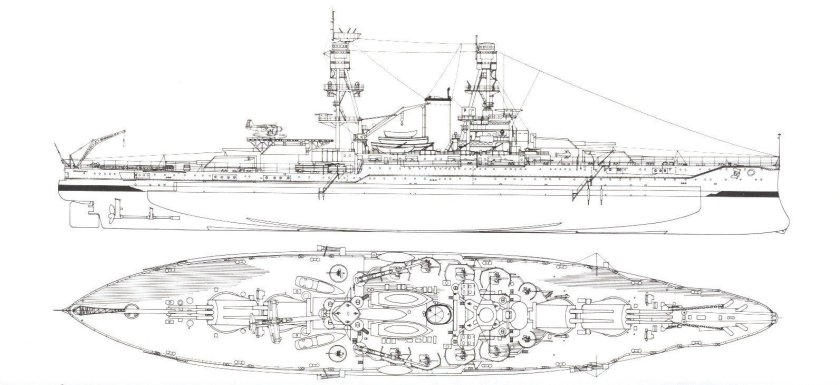 Схема бронирования линкора Миссури