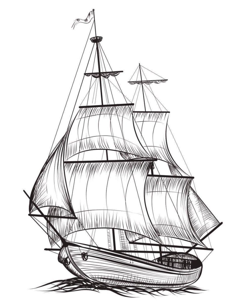 Корабль карандашом