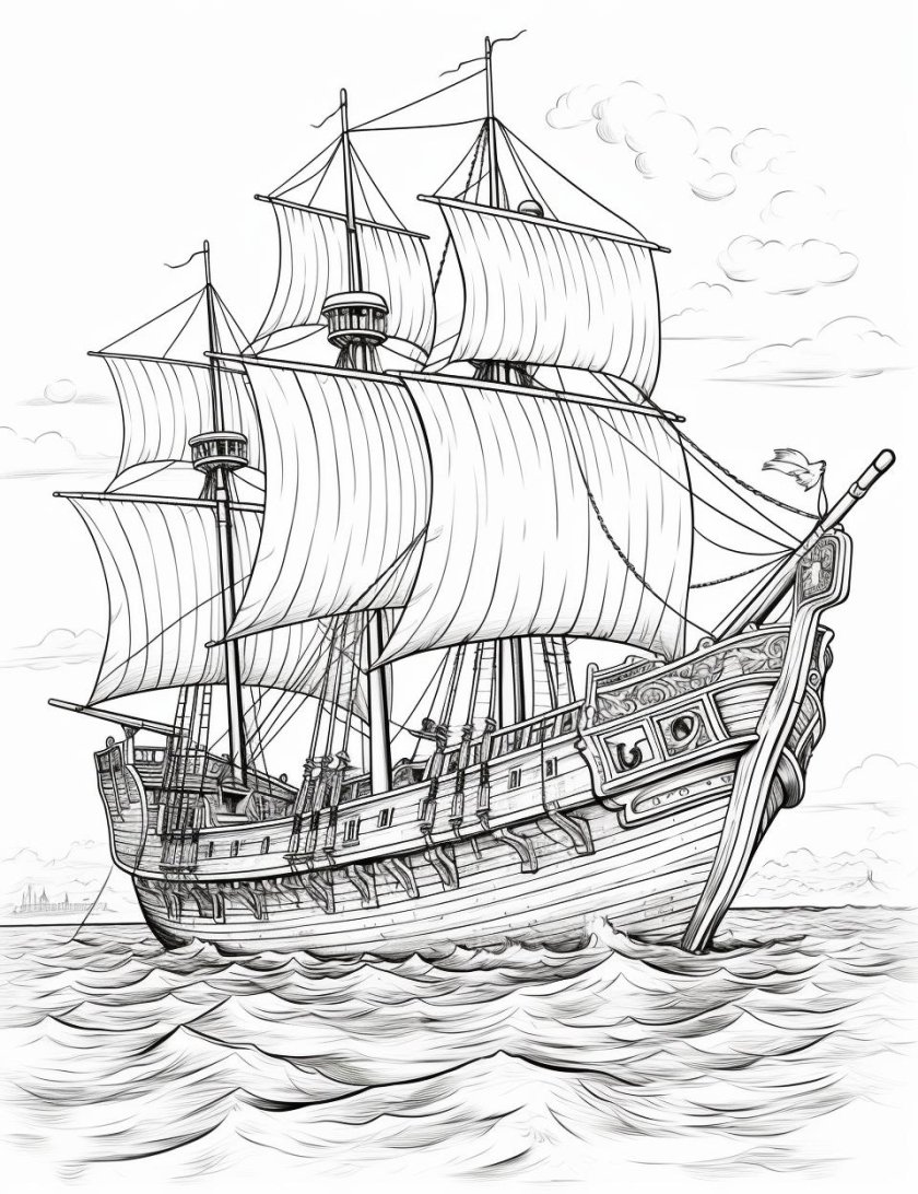 Военные корабли. Раскраска