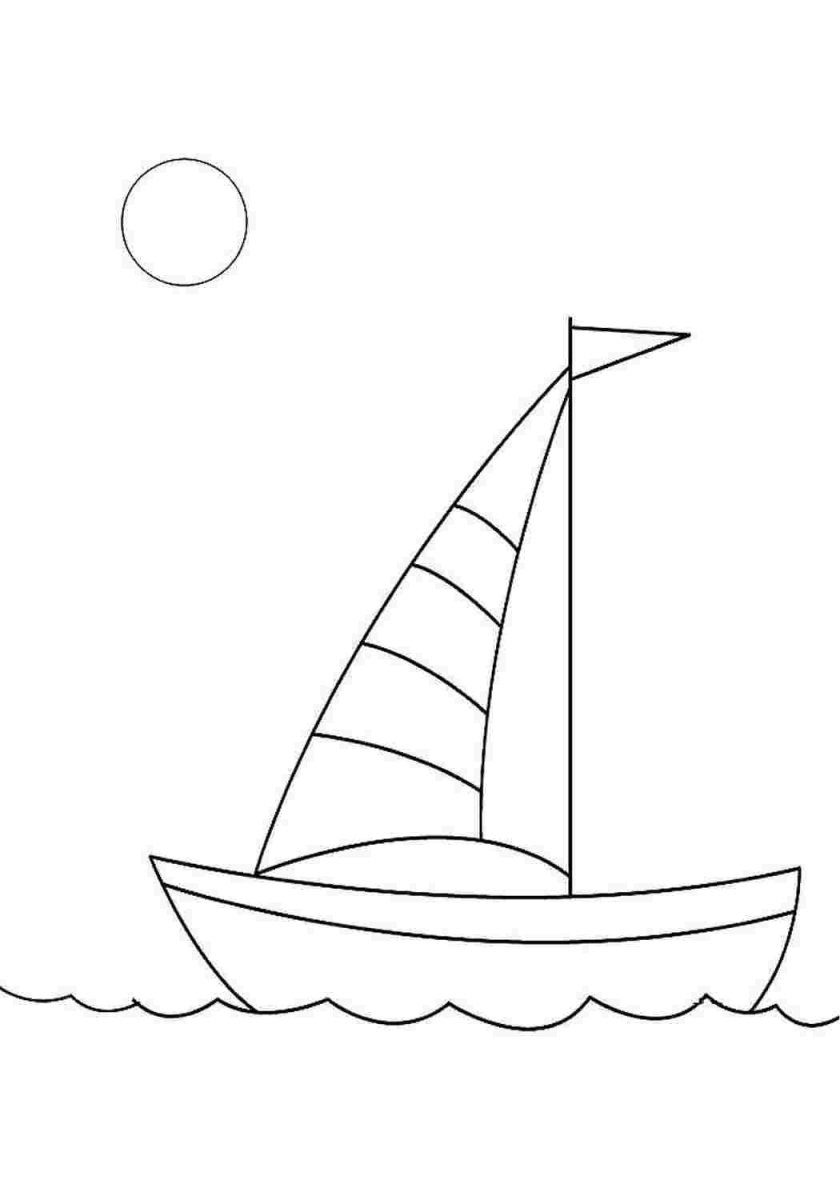 Кораблик контурный сбоку