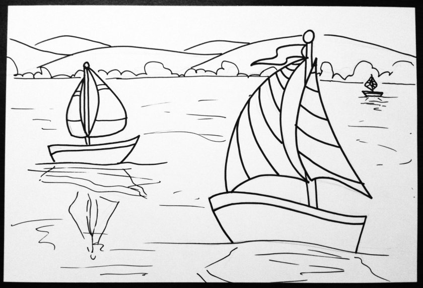 Парусник раскраска