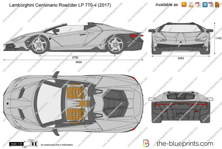 Lamborghini Aventador lp700-4 чертежи