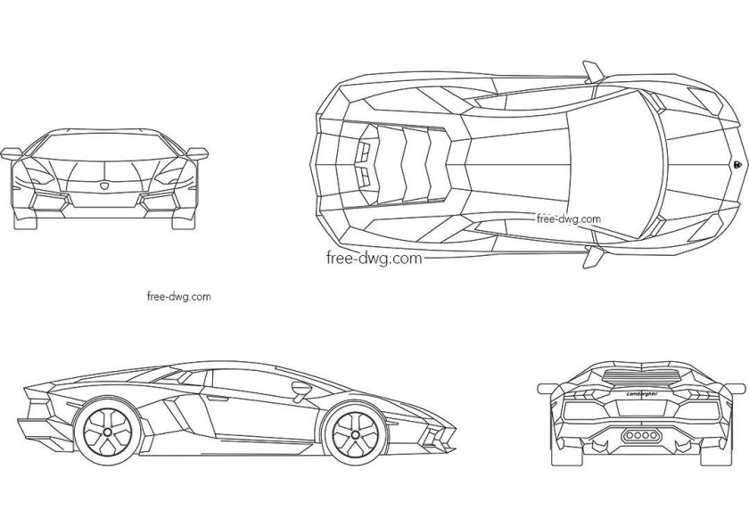 Чертежи Ламборджини авентадор