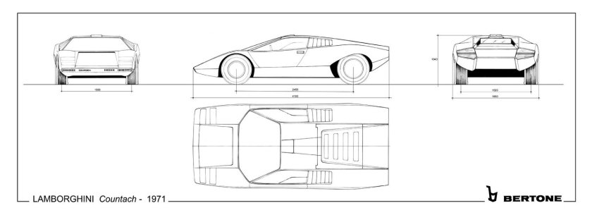 Lamborghini Countach lp500s чертеж