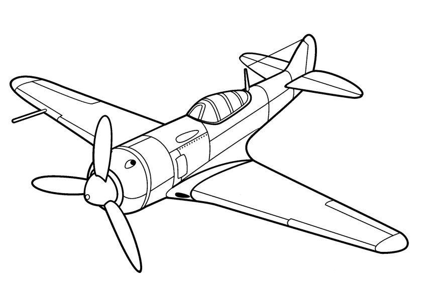 Рисунок самолета для раскрашивания