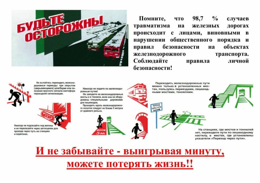 Правила безопасности на железной дороги