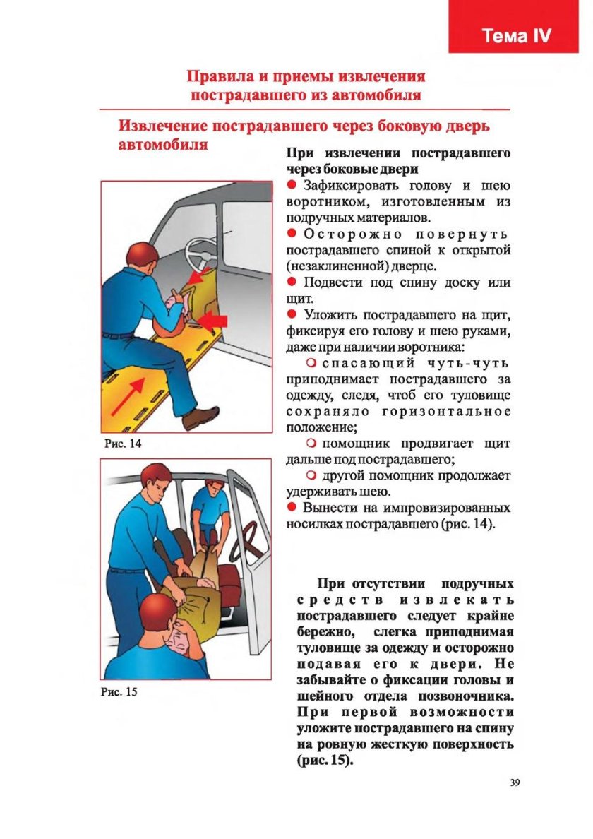 Способы извлечения пострадавшего из транспортного средства