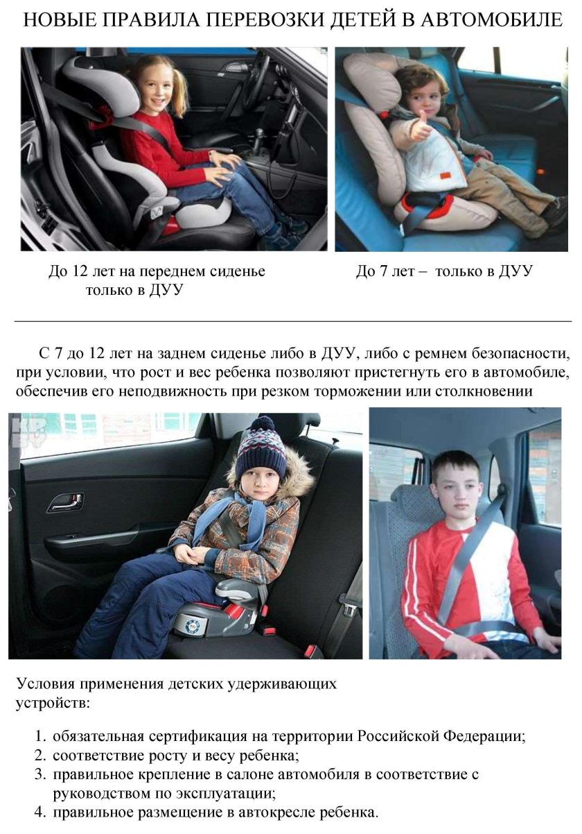 Перевозка детей в автомобиле