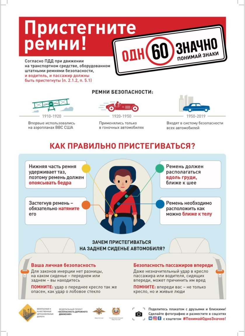 Памятка для водителя про ремень безопасности