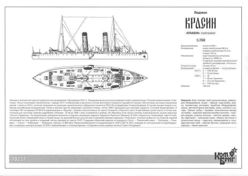 Красин ледокол 1916 чертежи