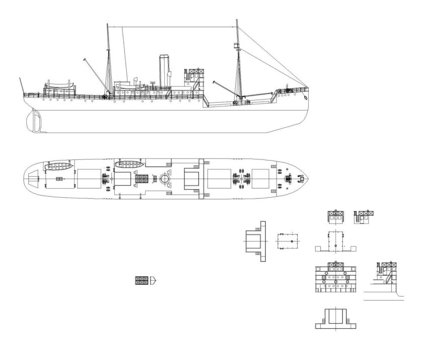 Пароход чертеж
