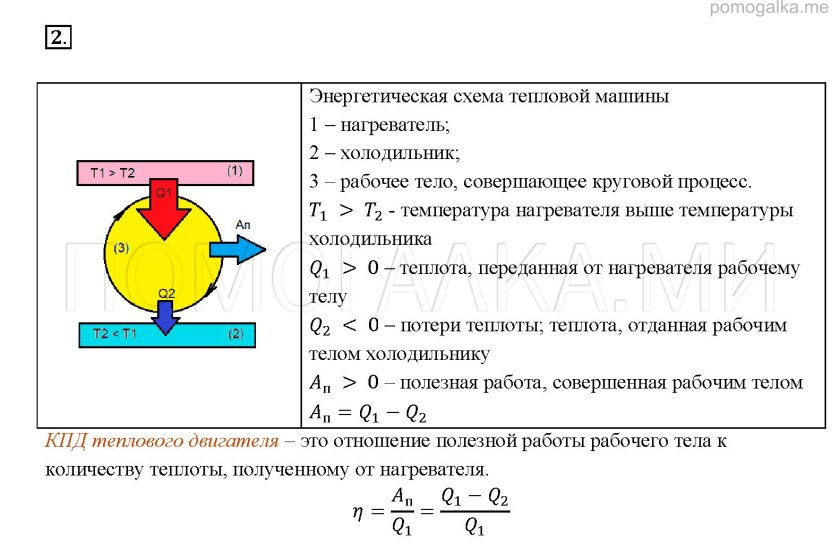КПД тепловых двигателей физика 8 класс