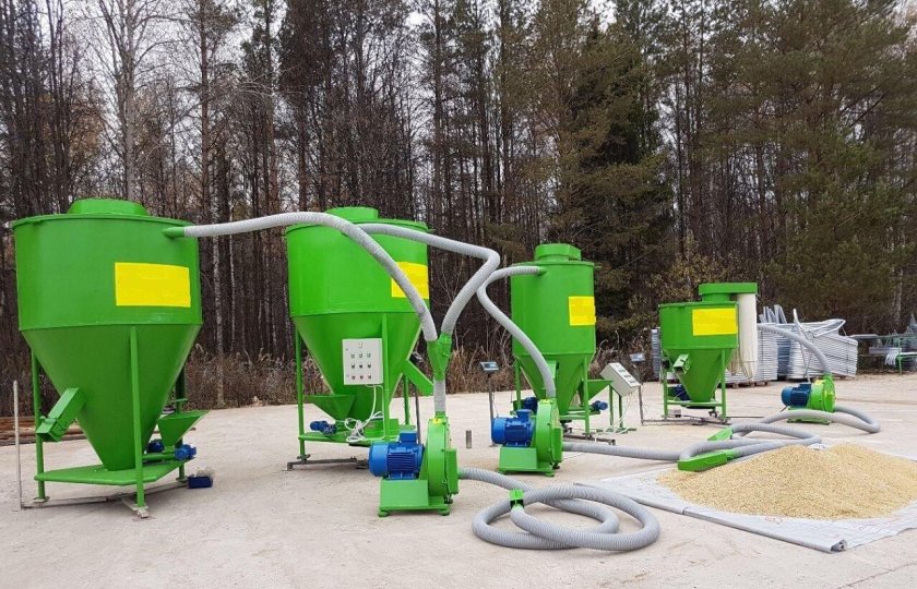 Комбикормовый мини завод мельница смеситель