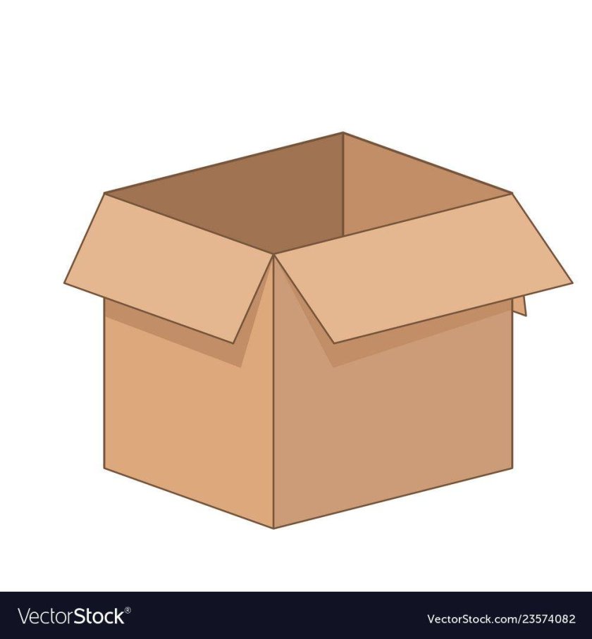 Открытая картонная коробка