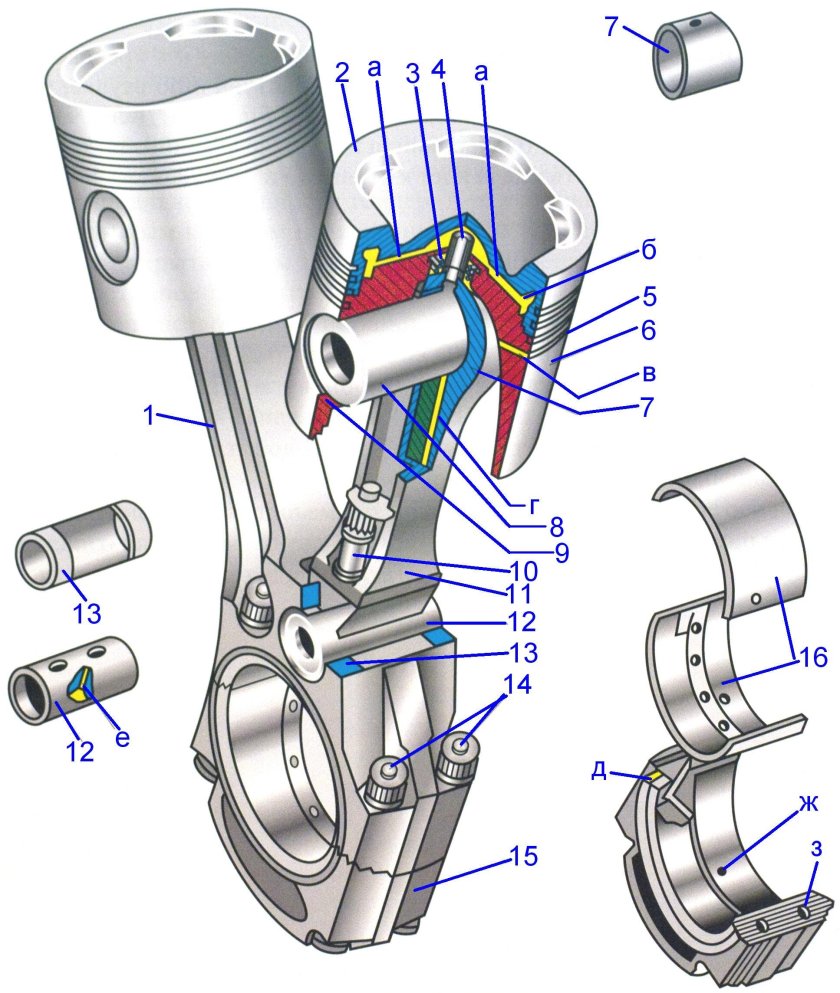 Шатунно поршневая группа дизеля k6s310dr