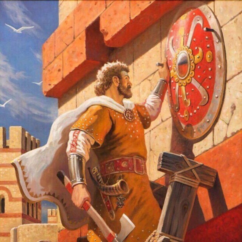 Олег прибивает щит к вратам Царьграда