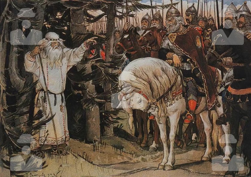 Васнецов Виктор Михайлович встреча Олега с кудесником