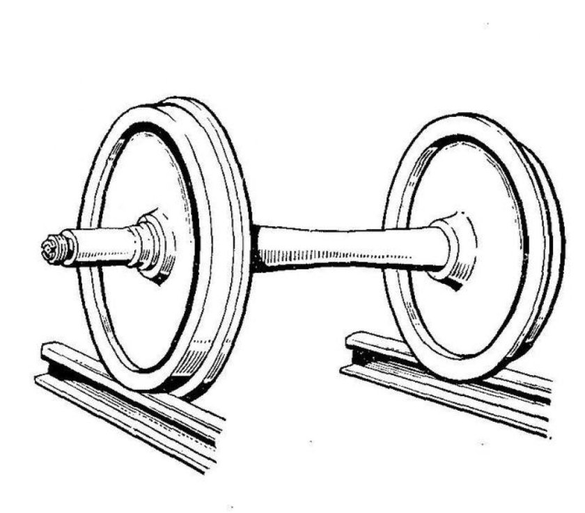 Колесная пара для вагонеток с 2 ребордой