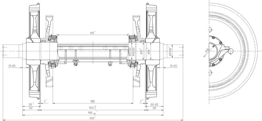 Колесная пара электровоза 2эс6