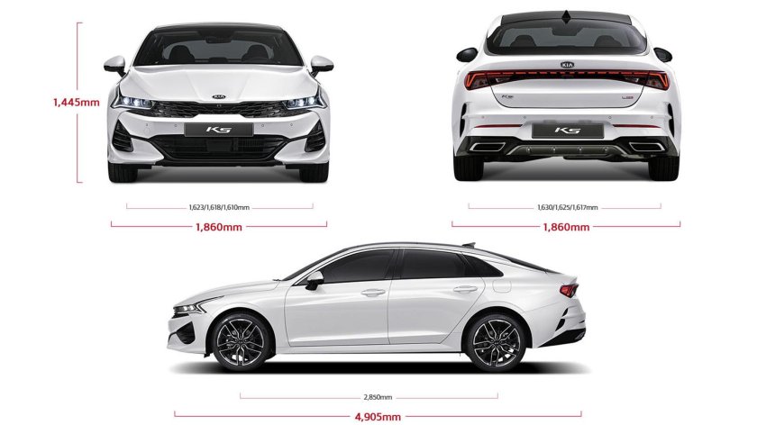 Габариты Киа к5 2021