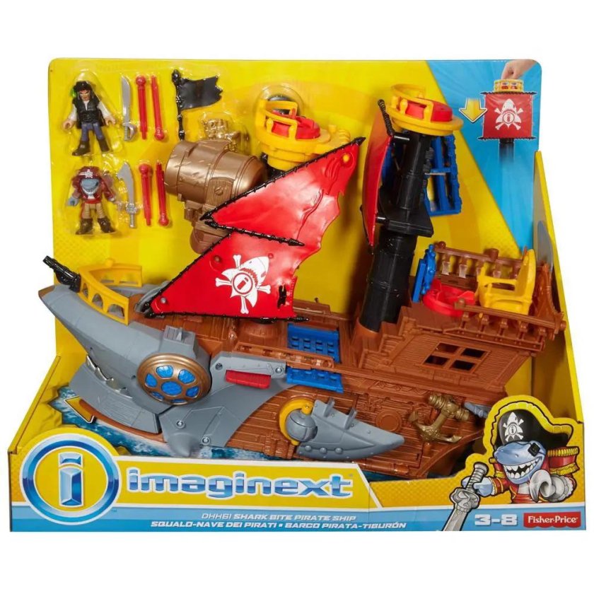 Игровой набор Imaginext пиратский корабль акула dhh61