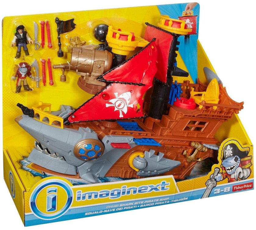 Игровой набор Imaginext пиратский корабль акула dhh61