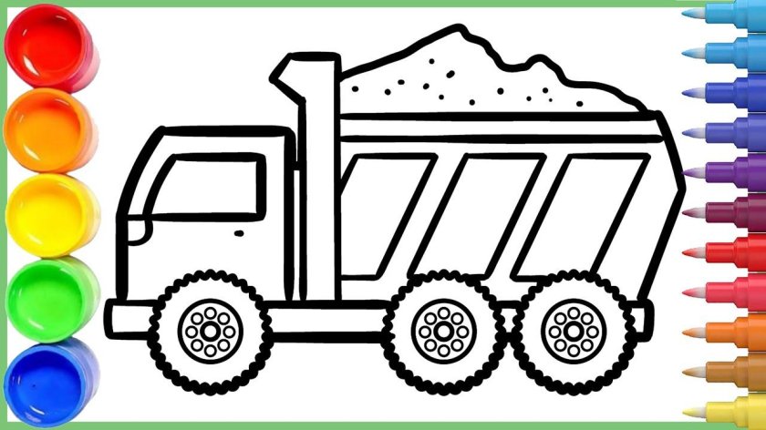 Раскраски КАМАЗ 55111 самосвал