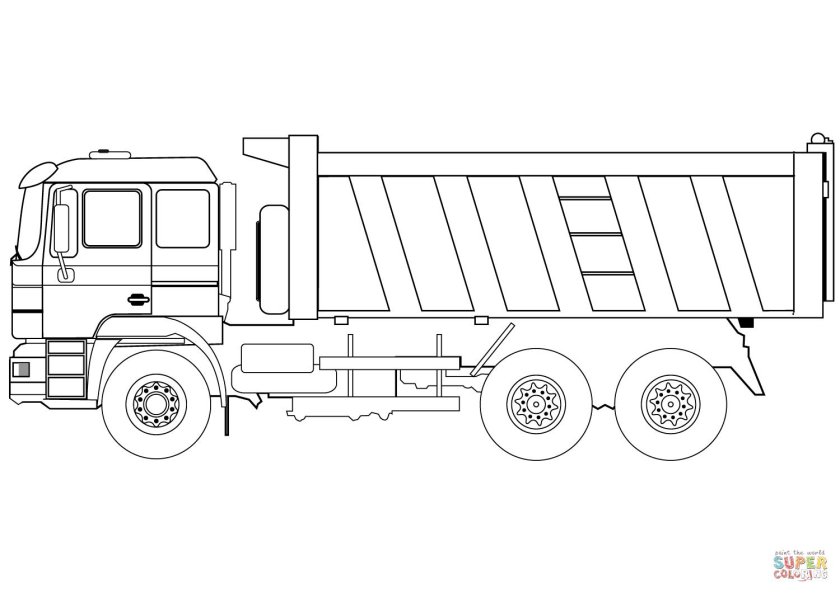 Раскраски КАМАЗ 55111 самосвал
