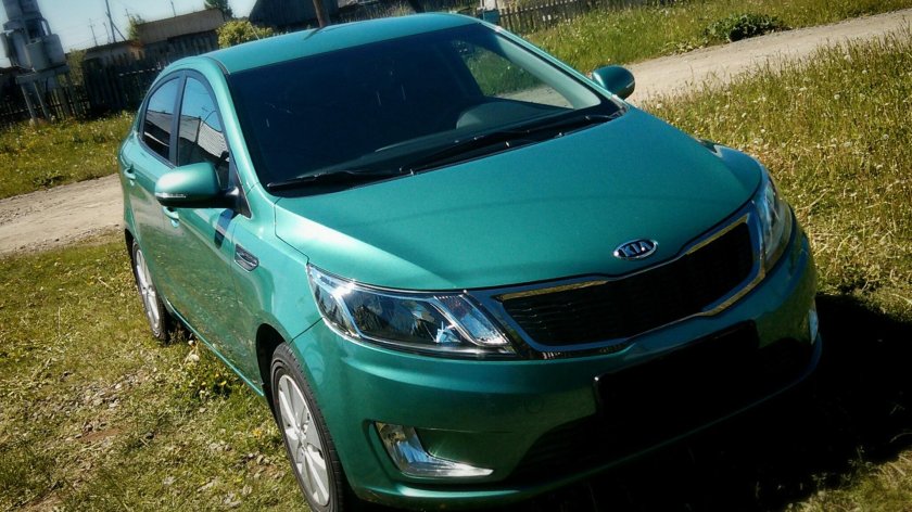 Бирюзовая Киа Рио 2012