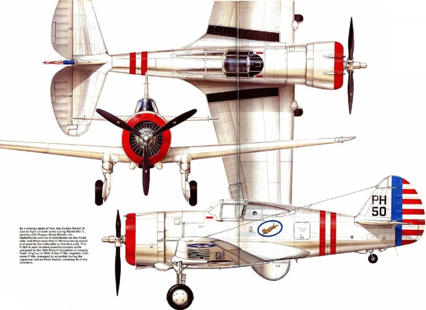 Самолет Curtiss p-36/h.75 Hawk