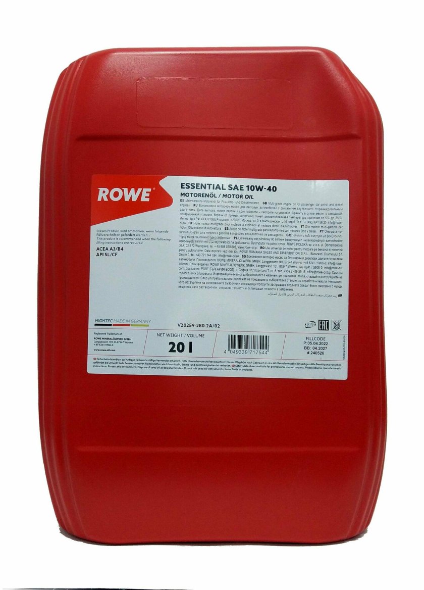 Моторное масло Rowe Essential 5w-40
