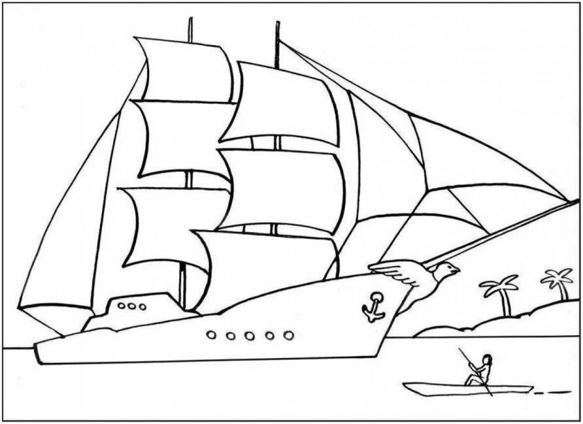 Парусник раскраска