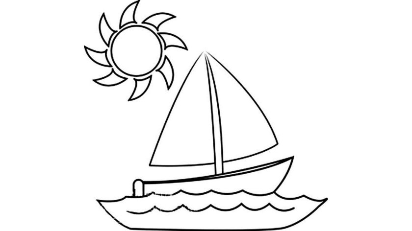 Кораблик раскраска для малышей