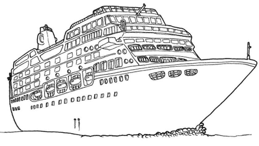 Пароход раскраска