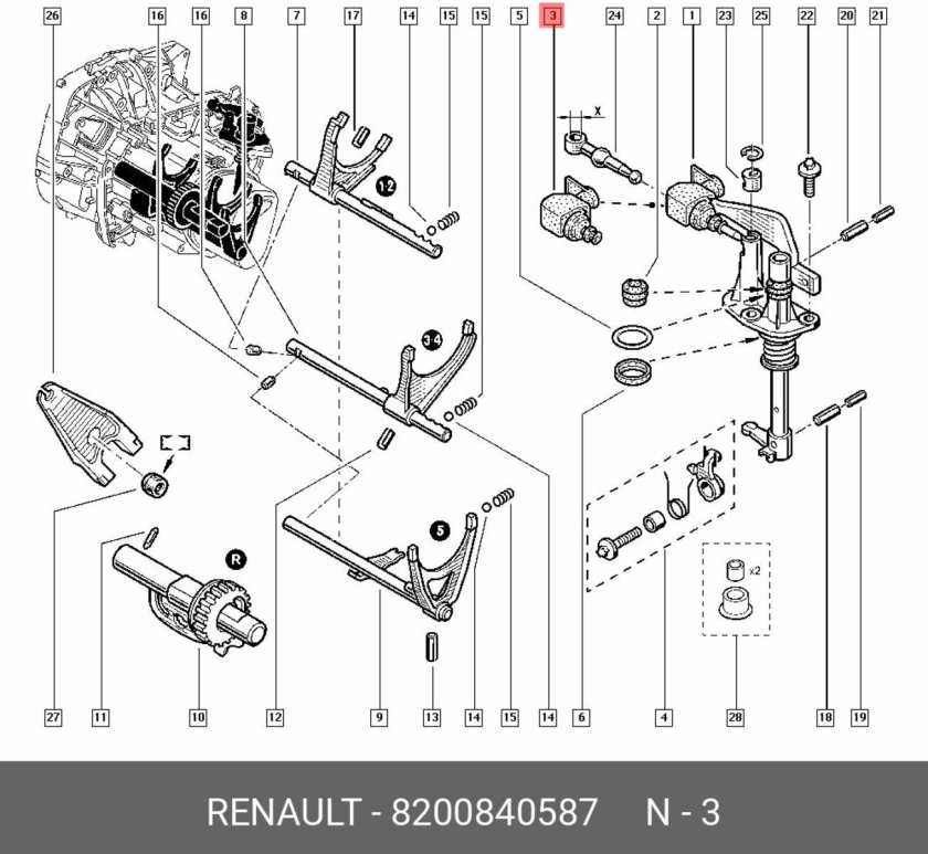 Механизм переключения передач Логан 1.6