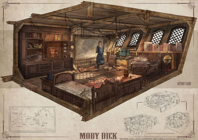 Каюта капитана на корабле 17 века