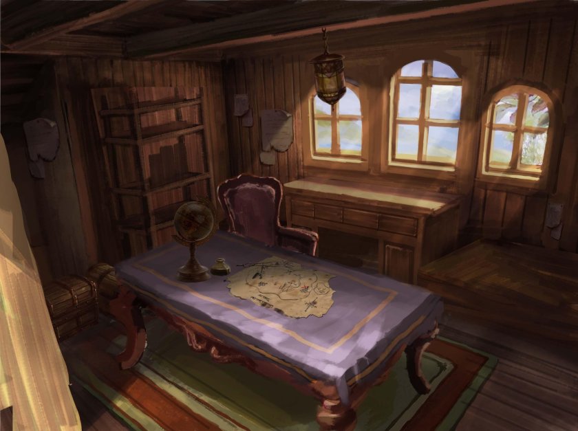 Каюта капитана на корабле 17 века