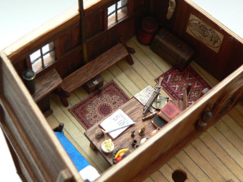 Капитанская каюта пиратского корабля 17 века