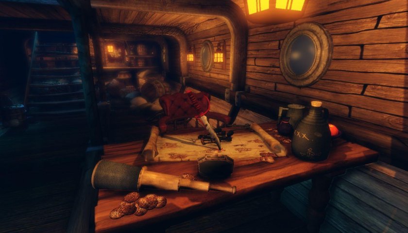 Каюта капитана на корабле 17 века