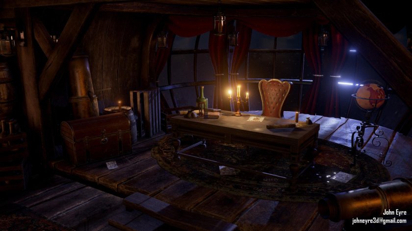 Каюта капитана пиратского корабля Барбосса