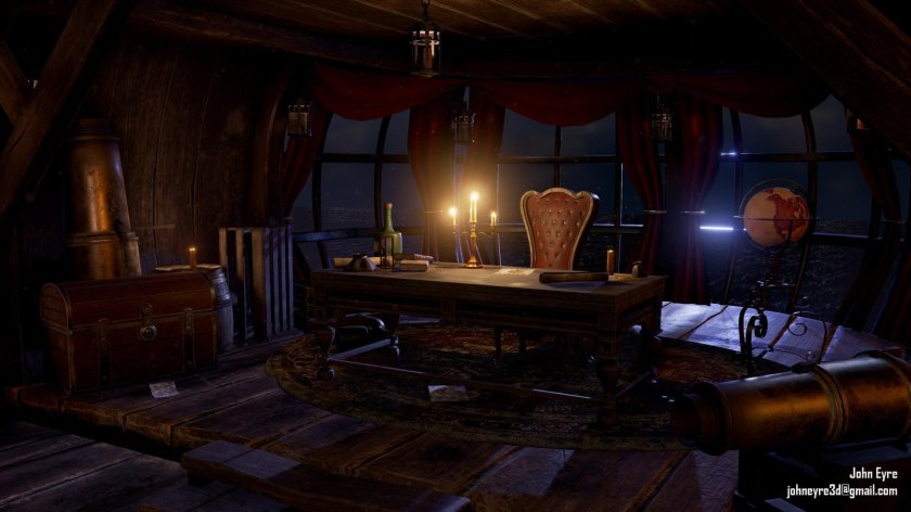 Капитанская каюта корабля 17в