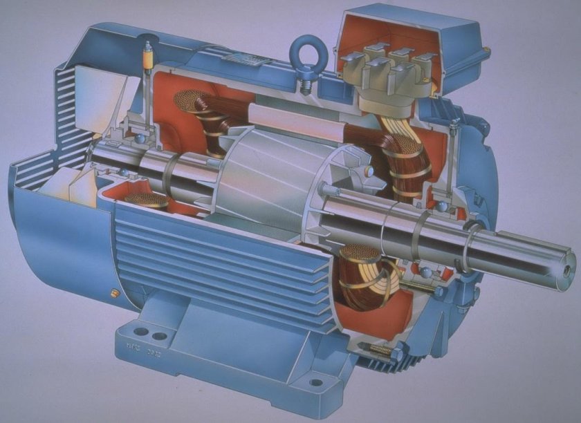 Асинхронный электродвигатель двухвальный