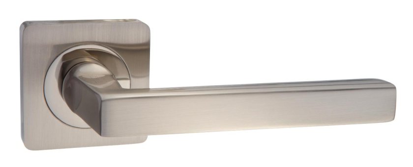 Ручка дверная "Клементина", никель матовый/никель блестящий