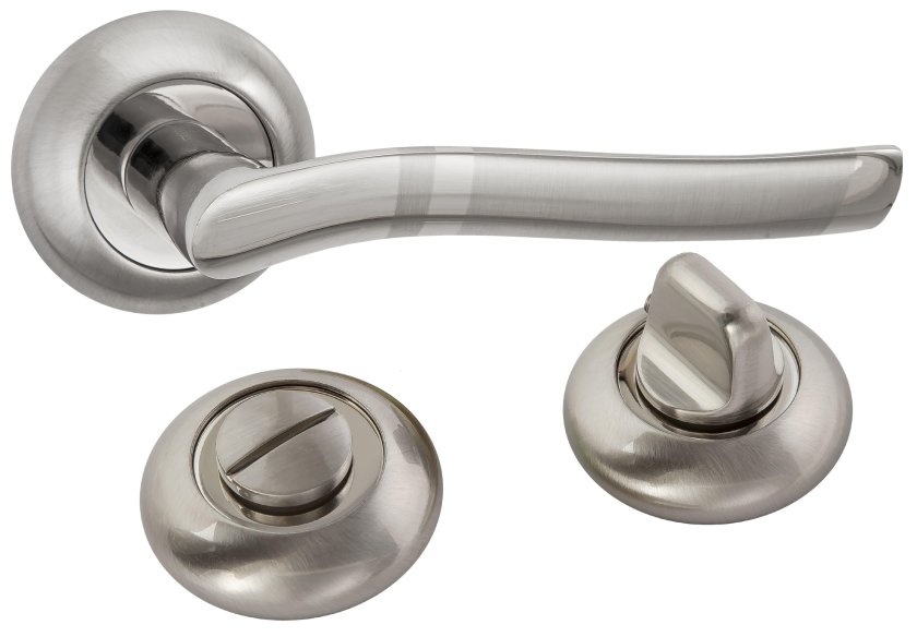 Ручка дверная Tixx Марко DH 200-04 SN/NP никель матовый/никель блестящий