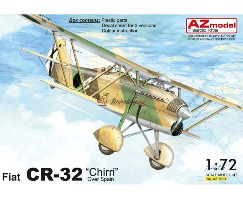 7621 AZMODEL итальянский истребитель Fiat CR-32 1/72