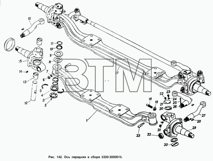 КАМАЗ 6520 шкворень передней балки