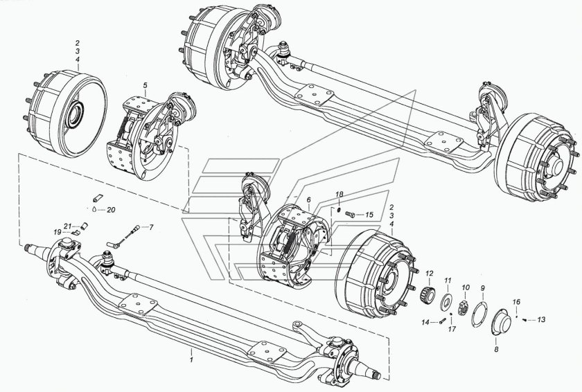 6520-3000015 Ось передняя КАМАЗ-6520