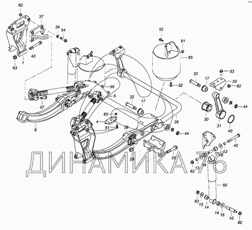 Задняя подвеска кабины КАМАЗ 5490