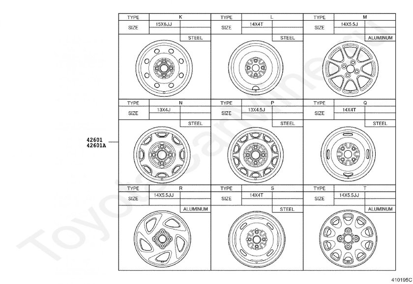 Тойота Королла 100 разболтовка дисков